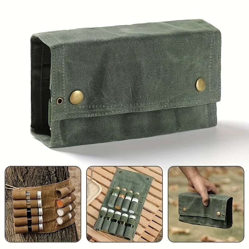 

Travel Spice Containers Kit, Portable Spice Bag, Seasoning Canvas Bag With 9 Spice Bottle, Camping Condiment Container, Salt An