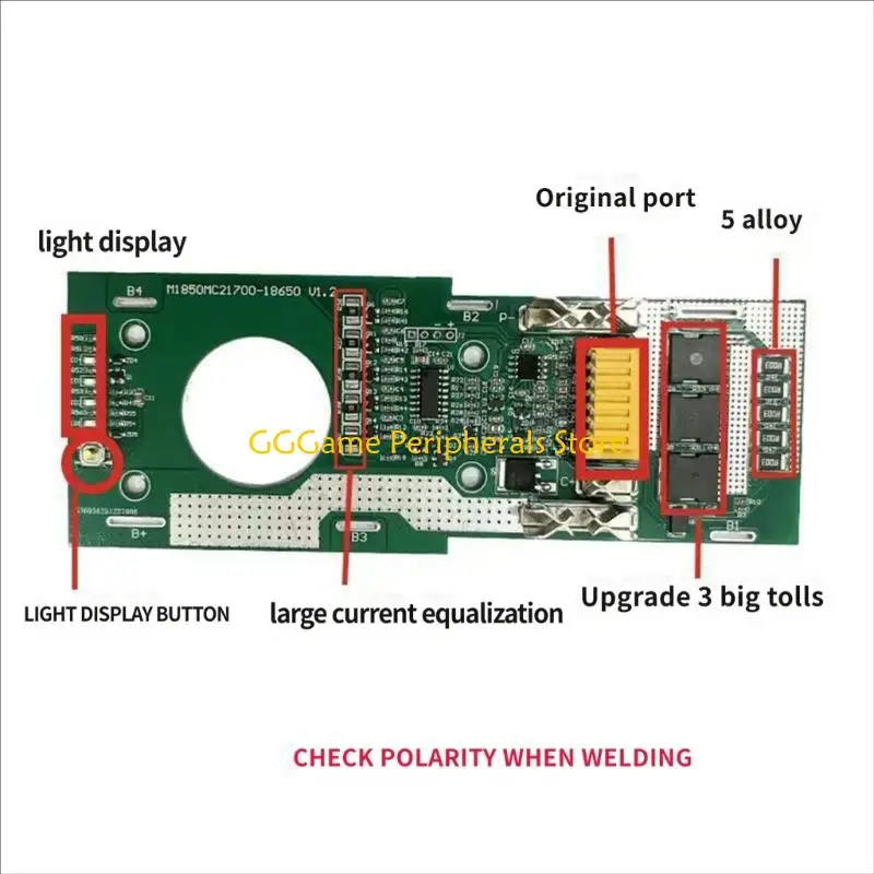 U55B 20 Slot 21700 Battery Holder Case With Balanced Charging PCB Board For 21V Power Tool Battery Box Shell