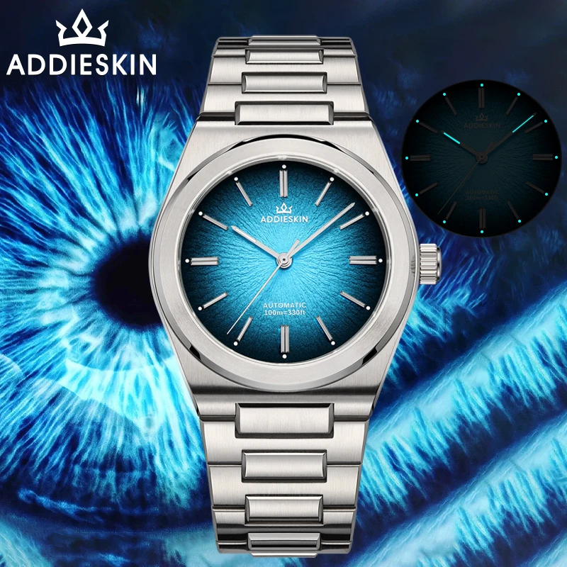 

AddiesKin Men Automatic Watches 9015 Movement Luxury Sapphire Crystal 10Bar Waterproof Wristwatch Luminous Stainless Steel Watch
