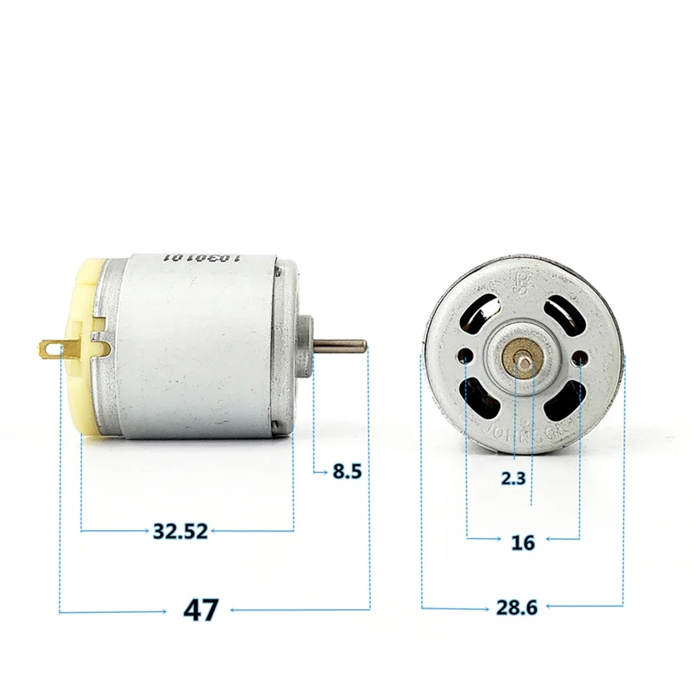 JOHNSON 360 Round DC Motor Micro Mini 32*47mm DC 6V-12V 30000RPM High Speed Strong Magnet Motor Carbon Brush RC Boat