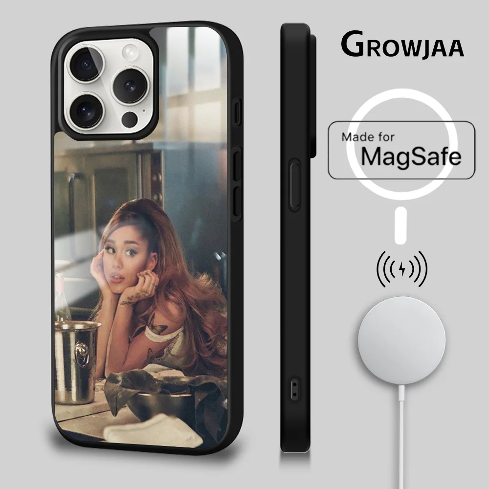 Singer A-Ariana Grande Phone Case For iPhone 16 15 14 13 12 11 Pro Max Plus Mini Magsafe Mirror Wireless Magnetic Cover