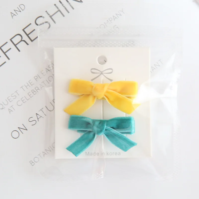 Lovely Children\'s Bow Hair Clips, Cute Headwear, Girl\'s Hair Accessories, European Style, Full Coverage Baby Fabric, 2 Pcs Set