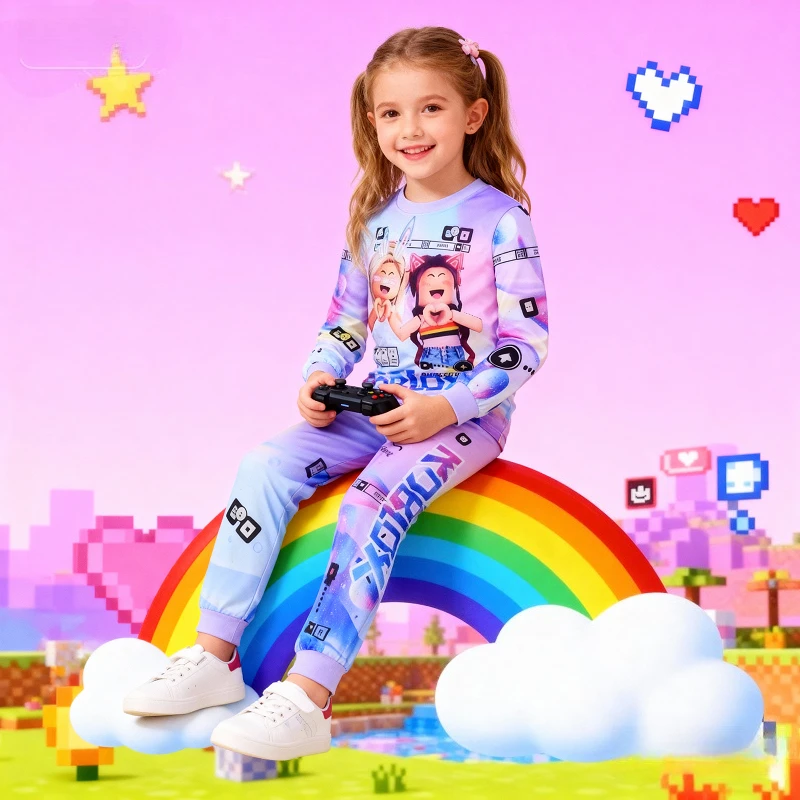 حار ROBLOX لعبة الخريف بيجامة شتوية مجموعة فتاة ملابس خاصة بأكمام طويلة السراويل المنزل المتسكعون منامة #1