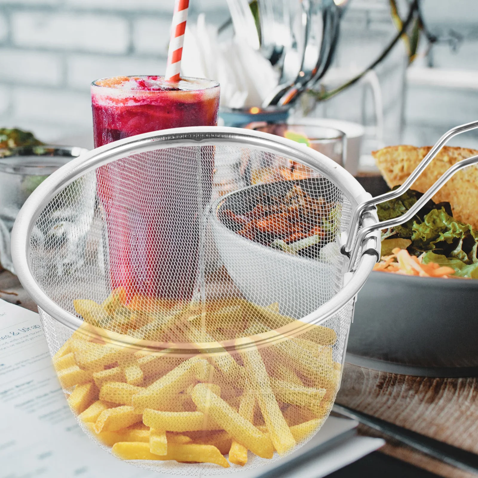 

Fry Steel Air Kitchen Tool Deep With Basket Deep Fryer Practical Stainless Steel Air Fryer Basket Vegetable Meat Wonton