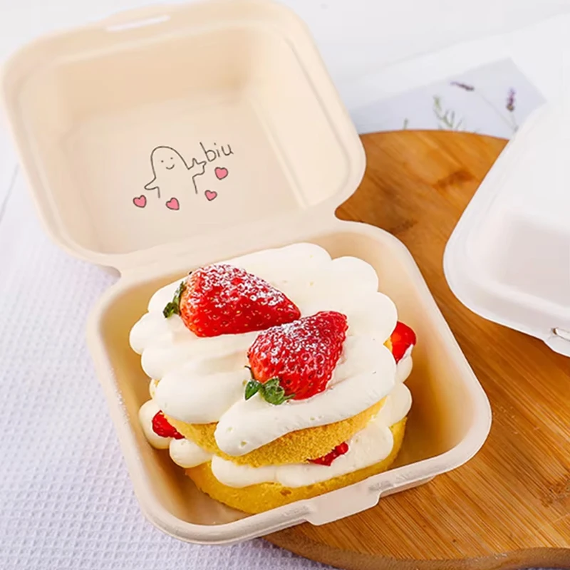 

50Pcs/lot Mousse Tiramisu Cake Box Pudding Pie Boxes Cookie Packaging Gift Box Wedding Birthday Party Sandwich Burger Lunch Box