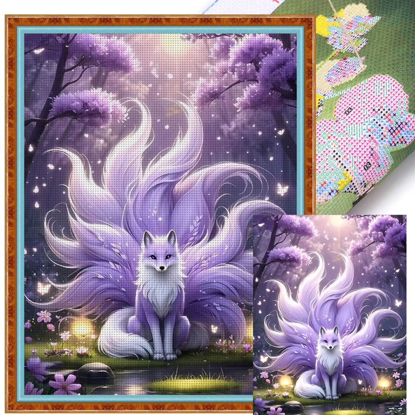 

Набор для вышивания крестиком 11CT с рисунком лисы, на хлопковой ткани, 45x60 см