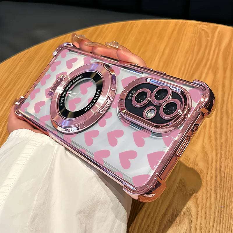 Coque de téléphone avec support pour Oneplus Nord CE 2 5G, étui antichoc plaqué pour One Plus Nord CE 2 Lite, coque à motif de cœur d'amour