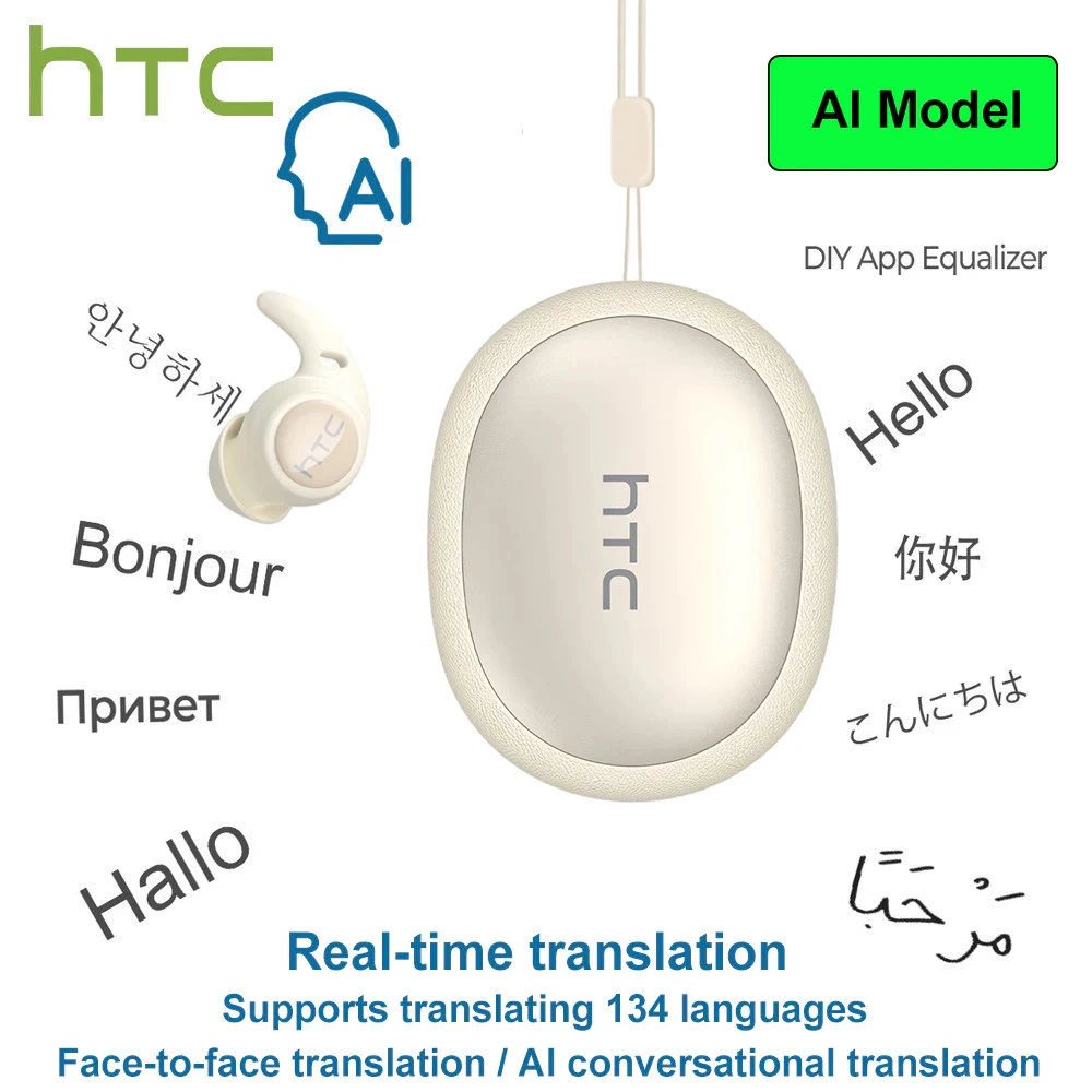 Schlaf-Kopfhörer HTC NE76 KI-Übersetzungs-Ohrhörer Kabellose Bluetooth Geräuschunterdrückung HIFI Musik Stereo-Sound Kopfhörer
