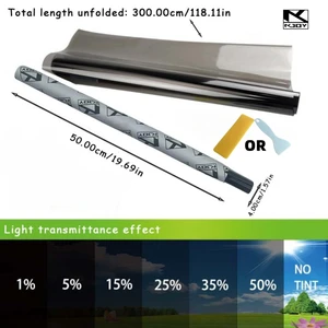 Schwarze Autofensterblätter VLT, Fensterfilm, Solarglasschutz zu Hause, Perlenbaumwollstangenbox, PAC -Filme, 3 m x 50 cm 8 Hauptverkäufe sicher sicher Fenster - №2