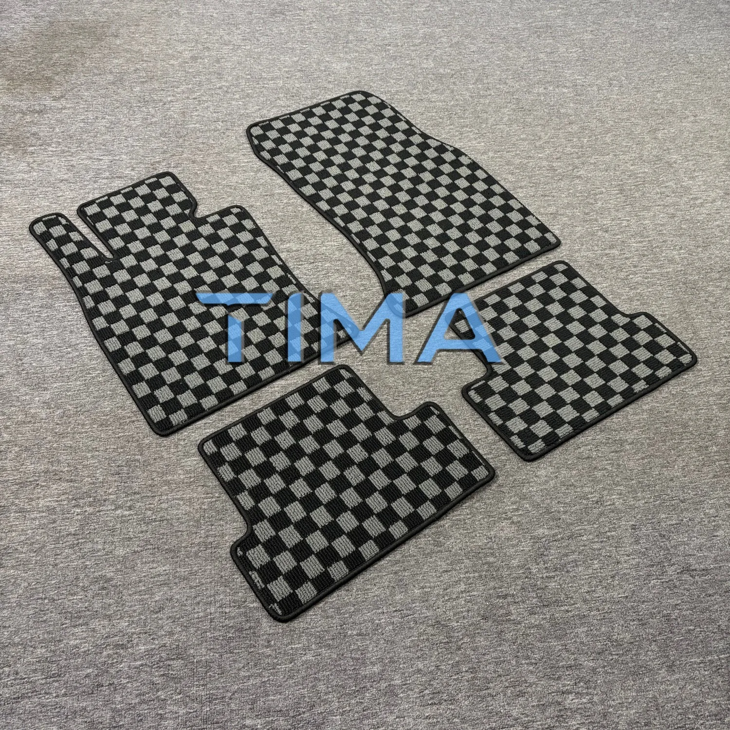 For MINI R56 Sedan 2-Row 4PCS Checkered Flag Carpet Floor Mats left Hand Driveor New