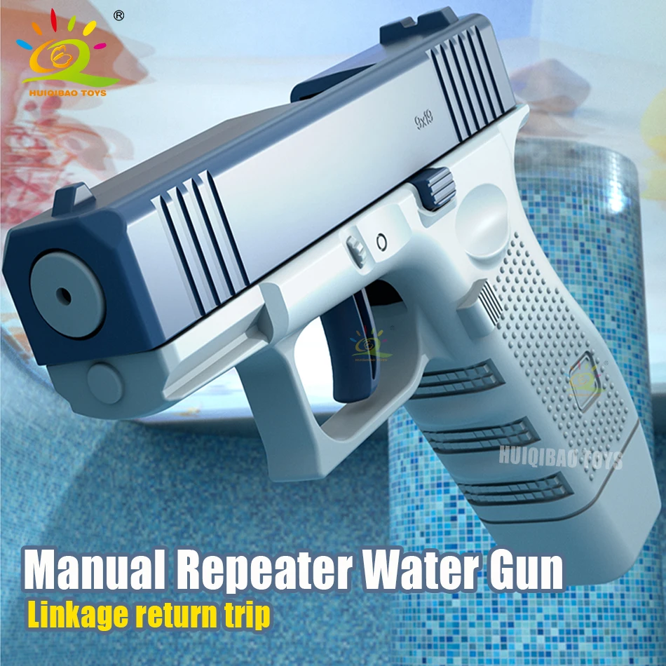 HUIQIBAO Children Manual Water Gun Portable Summer Beach Outdoor Shooting Pistol Fight Fantasy Toys for Boys Kids Game Adults
