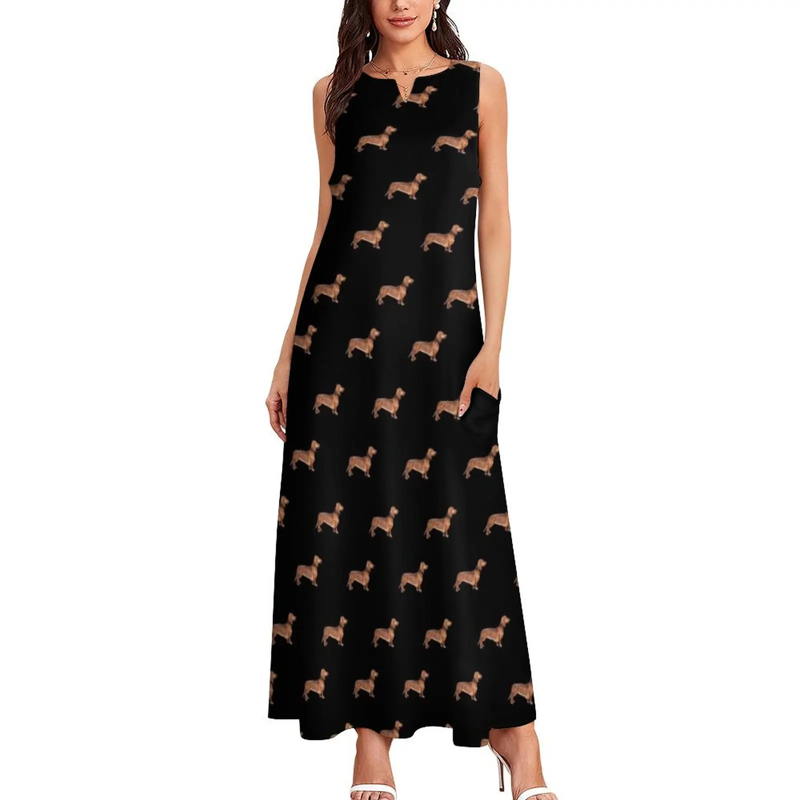 Weiners Everywhere - Dachshund Pattern Long Dress Long dress woman women's clothing summer 2025 novelties