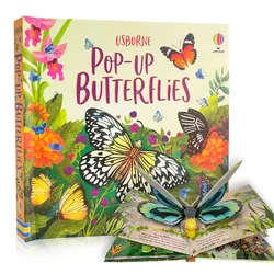 Usborne Pop Up motyle angielski 3D Flap obraz książki dla dzieci czytanie aktywność poradnik materiały Montessori dziecko prezent