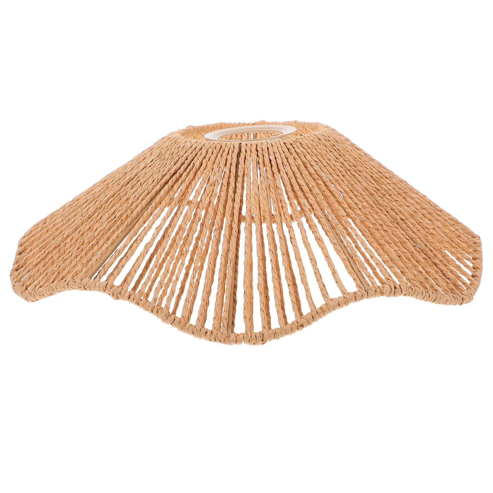 

Handwoven Straw Hat Pendant Lampshade Minimalist Design Soft Light Cover for Living Room Dining Bedroom Creative Woven Lampshade
