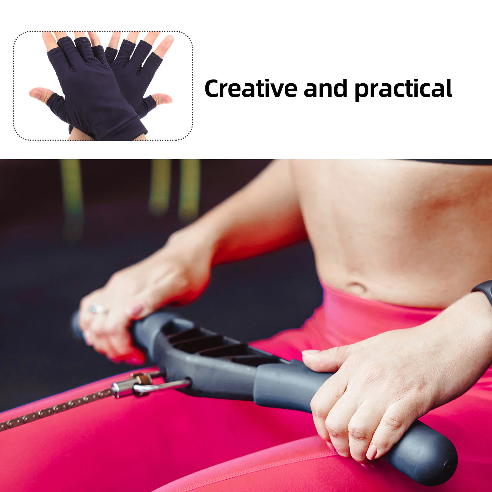 1 ペアハーフフィンガーフィットネスグローブ耐摩耗性耐衝撃性通気性アウトドアスポーツ乗馬釣り保護アクセサリー