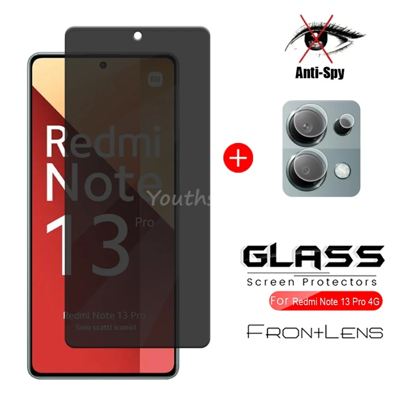 

Privacy Screen Glass For Xiaomi Redmi Note 13 Pro Glass Anti-Spy Protector Flim Redmi Note 13 Pro Tempered Glass Camera Flim