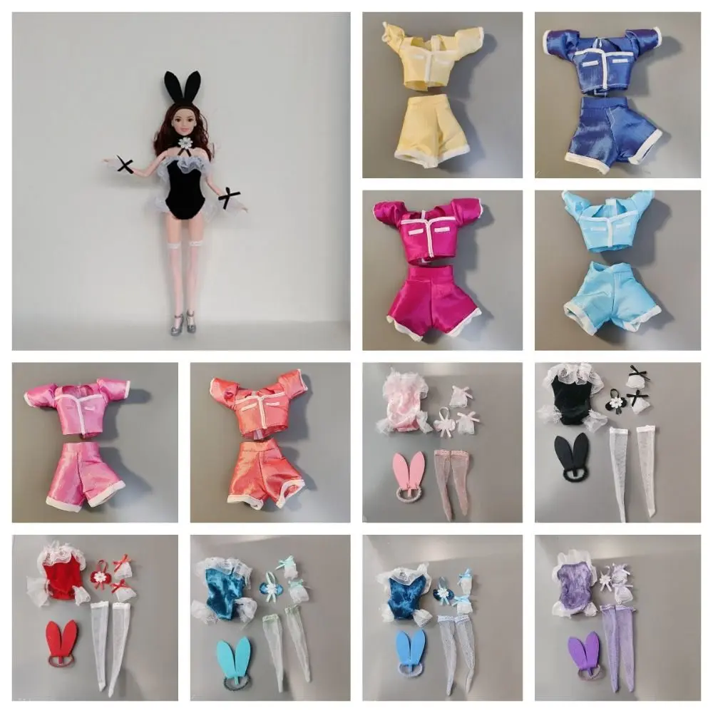 

Cute Cloth Doll Short Sleeve Shorts Lace Bunny Dress Doll Outfits Clothing Doll Headband Kids Toys