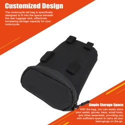 Motorcycle Tail Bag Rear Rack Luggage Tool Bag for MultistradaV4 S Rally PikesPeak Motorcycle Tail Bag Cordura Fabric Black