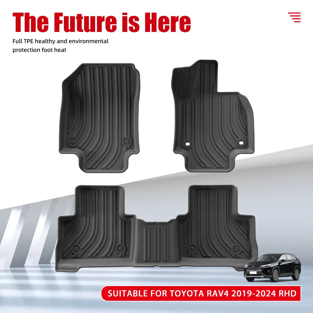 

TPE 3D Car Floor Mat RHD for Toyota RAV4 2019-2024 Dustproof Car Mat Floor Liners Eco Friendly Car Liners