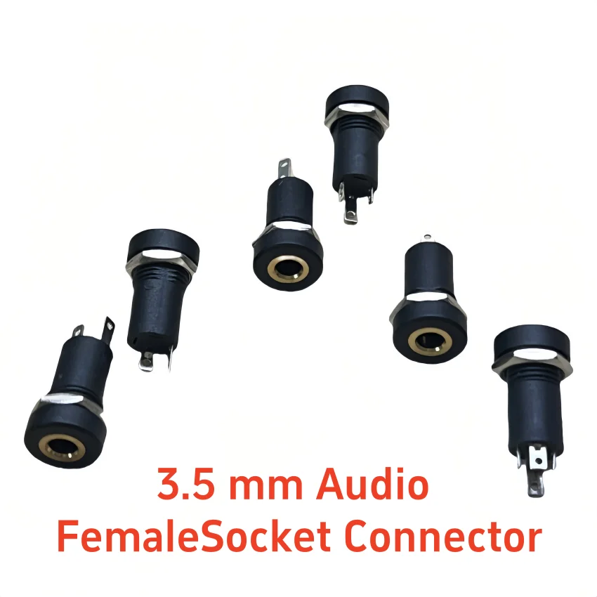 10Pcs NEW 3.5mm Audio Jack Socket 2/3/4 Pole Stereo Solder Panel Mount 3.5 mm Headphone Female Socket Connector With Nut