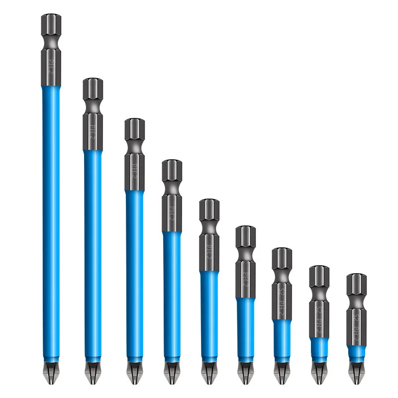 Anti Non-slip Magnetic Screwdriver Bit 9255 Alloy Steel Screwdriver Bits Hand Tools Electric Hex Shank PH1/PH2/PH3/PZ1/PZ2/PZ3