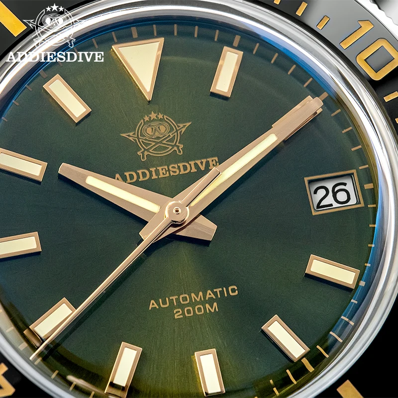 ADDIESDIVE New AD2084 39mm Water Ghost Diver Watch Luxury Sapphire Stainless Steel 20Bar Waterproof Automatic Mechanical Watch