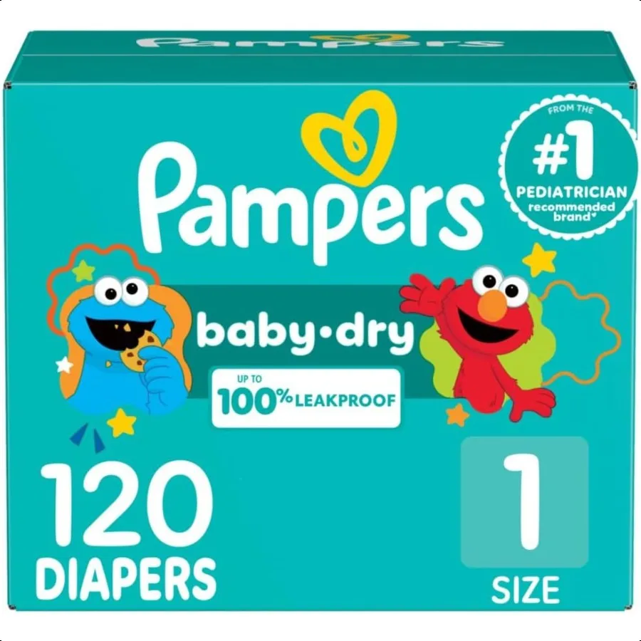 

Pampers Diapers Baby Dry Size 1 120 Count Absorbent Infant Diaper Packaging May Vary