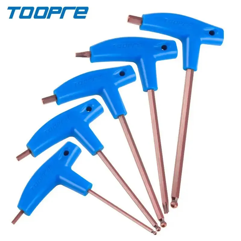 T25 3/4/5/6MM Bike Allen Key Wrench T-Shaped Extended Plastic Handle With Double Ends Bicycle Multifunctional Repair Tools