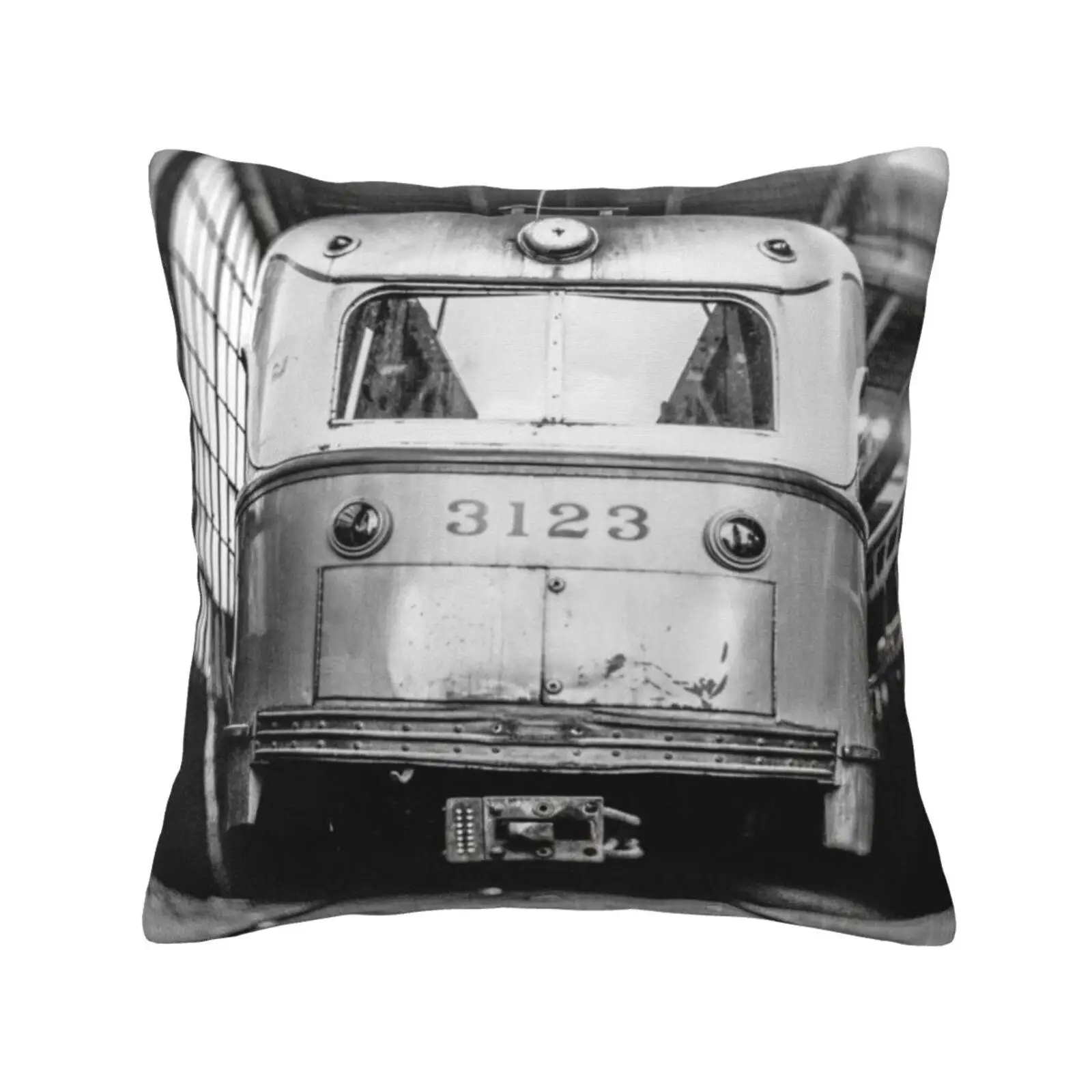 Vintage Streetcar Trolley 1219 Pillows Case Bedroom Home Decoration Trolley Vintage Film Lomo Black And White Bw Old