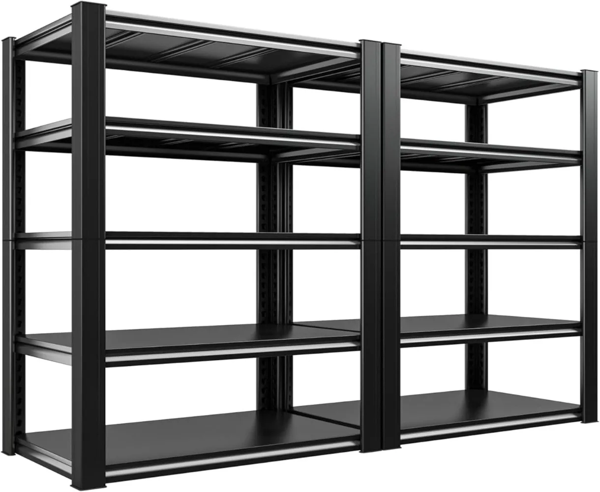 Garage Shelving Heavy Duty Storage Shelving Unit 2 Pack Adjustable 5-Tier Industrial Metal Shelves for Storage Shelves Load