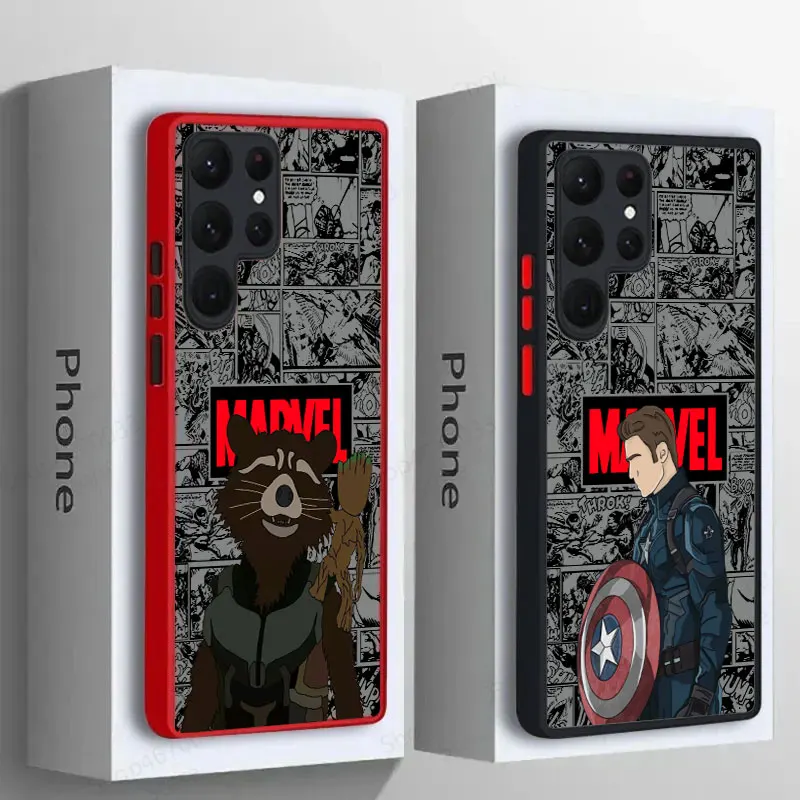 Faceless Marvel Groot Rocket Phone Case For Samsung Galaxy S24 Case S23 Ultra 5G S22 S21 S20 FE S10 Plus S24 Note 20 Ultra Cover