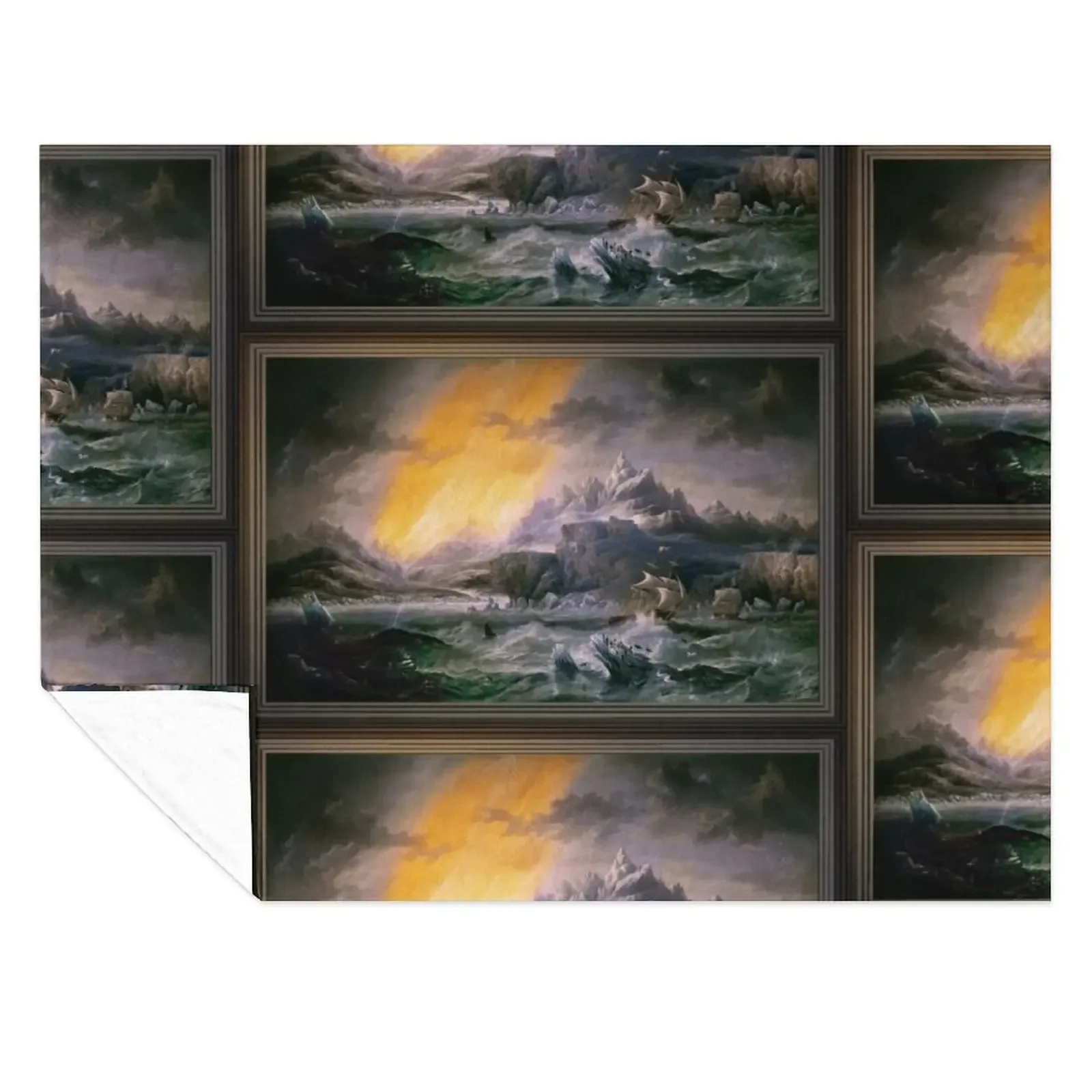 

HMS Erebus and Terror in the Antarctic by James Wilson Carmichael Throw Blanket Sleeping Bag Plush Luxury Throw Sofas Blankets