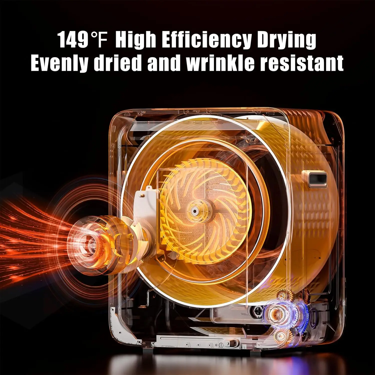 Dryer with LCD Control Panel, 1.5 cu.ft Mini Clothes Dryer Machine with Stainless Steel Tub, 5 Modes, 850W 10 lbs Front Load Sma