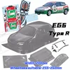 1/10シビックEG6 JDM RC PCボディシェル 幅200mm 透明ドリフトボディシェル ランプシェードミラー付き 1/10 HSP HPI TRAX タミヤ用 2