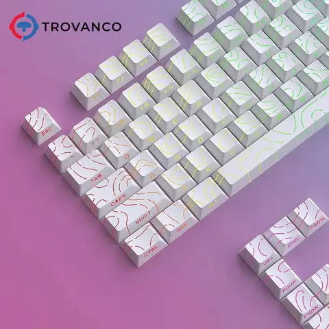 Capuchons de touches topographiques Version 4.0, 98 touches brillantes, profil Cherry PBT, impression latérale rétroéclairée pour clavier mécanique MX Gamer