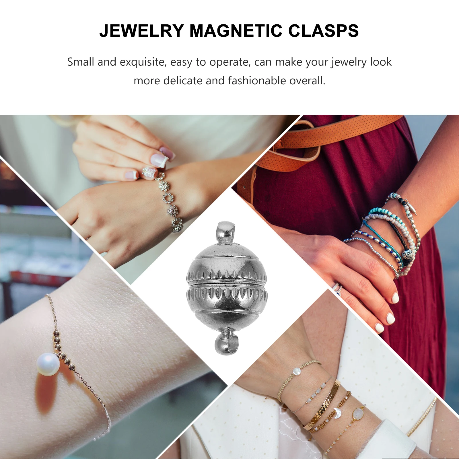 

6pcs Jewelry Magnetic Clasps Clasp Buckle for Bracelet Necklace DIY Jewelry Making Alloy Connector Secure Craft Accessories