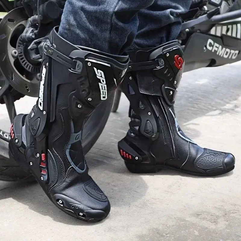 PRO-BIKER Motorcycle Boots Racing Men's Summer Breathable Anti-fall Off-road Track Tensile Anti-collision Shoes Motocross Shoes