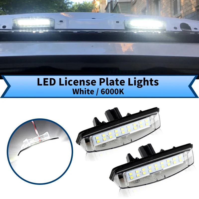2PCS LED License Plate Light for Toyota Camry/Aurion/Avensis Verso/Echo 4D/Prius for Lexus Is200/Is300,White Car Number Lamp 12V