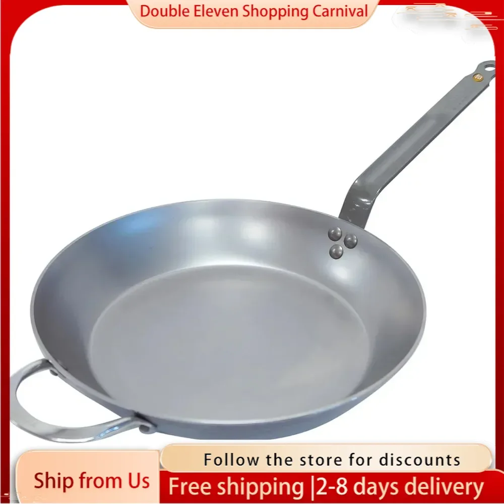 MINERAL B Carbon Steel Fry Pan 12.5”  Ideal for Searing, Sauteing & Reheating - Naturally Nonstick - Made in France