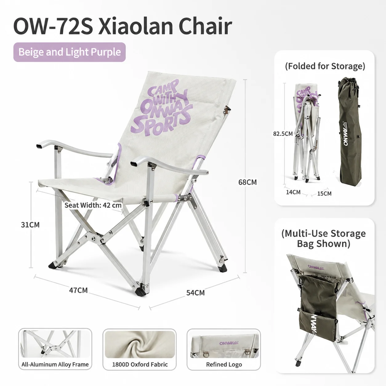 sedia-da-campeggio-pieghevole-compatta-onway-sports-ow-72s