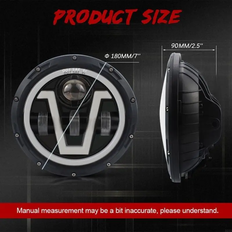 

B5XD 7inch Black Remote RGB LED Headlights for for Wrangler 8000lm Hi/lo Be