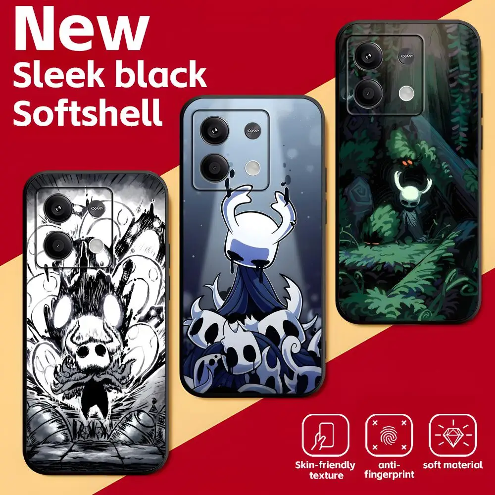 Hollow Knight Silksong Phone Case Soft Black Phone Cover For Redmi Note11 12 13 14Pro Plus S 5G 14C A3 Hollow Knight Silksong Phone Case Soft Black Phone Cover For Redmi Note11 12 13 14Pro Plus S 5G 14C A3