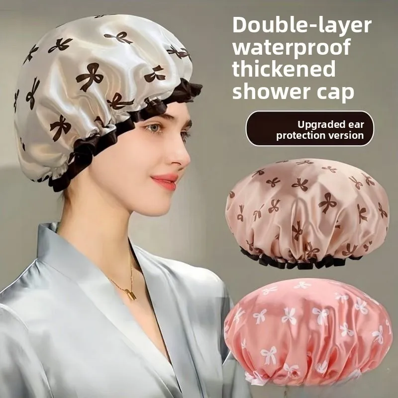 

Водонепроницаемая шапочка для душа женская, новинка 2026 года, защита от масла для кухни, двухслойная, высококачественная, для личной гигиены, аксессуар
