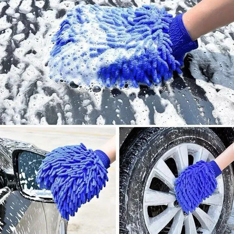 

Double-sided Car Wash gloves Microfiber Cleaning Soft Chenille Wipe Car Rag Car Cleaning Accessories