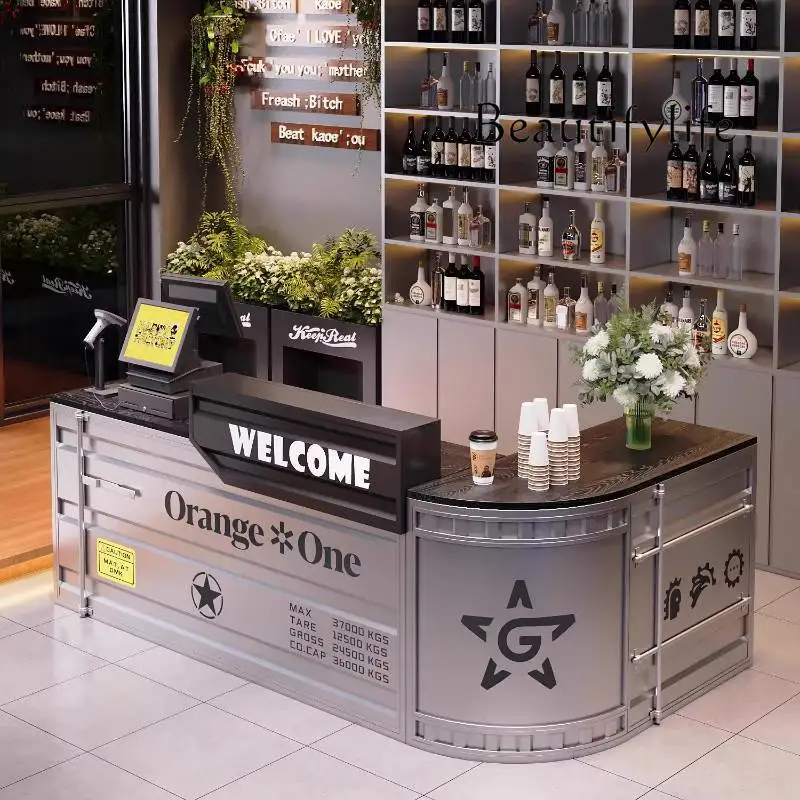 

X Storage Front Desk Reception Counter Boutique Beauty Salon Reception Desks Modern Business Mostrador Recepcion Office Furnitur