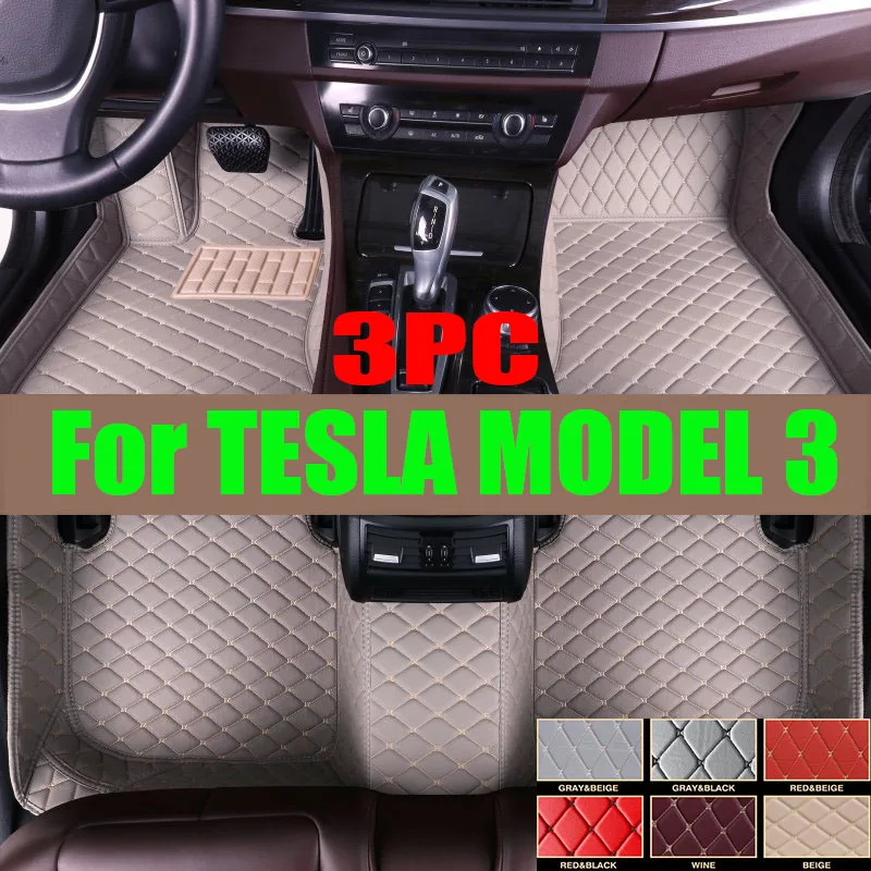 

For TESLA MODEL 3 2017-2023 LHD RHD Auto Car Floor Mats All-Weather TPE Foot Mats Odorless Pad Tray Mat Interior Accessories