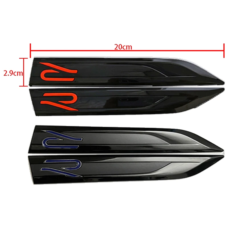 2pcs GTI R Emblem Car Fender Side Wing Auto Sticker Accessories For Volkswagen VW Rline Polo Golf MK8 Touareg Passat Magotan CC