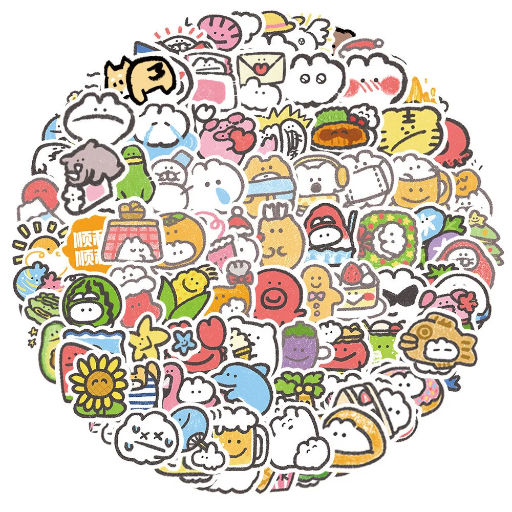 100PCS Mokmokchan Cartoon Stickers, Cute Graffiti Decals for Helmet & Pencil Case Peel Joy Sticker Store