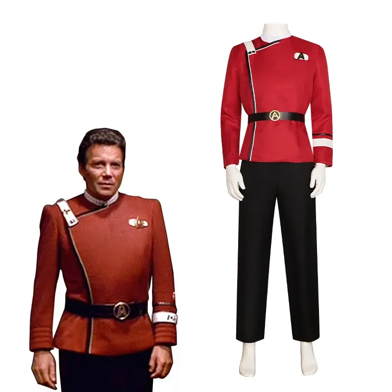 Anime Worlds Treks Cosplay Strange Costume Captain Pike Red Jackets Top Pants Undershirts Starfleet Uniforms Halloween Set