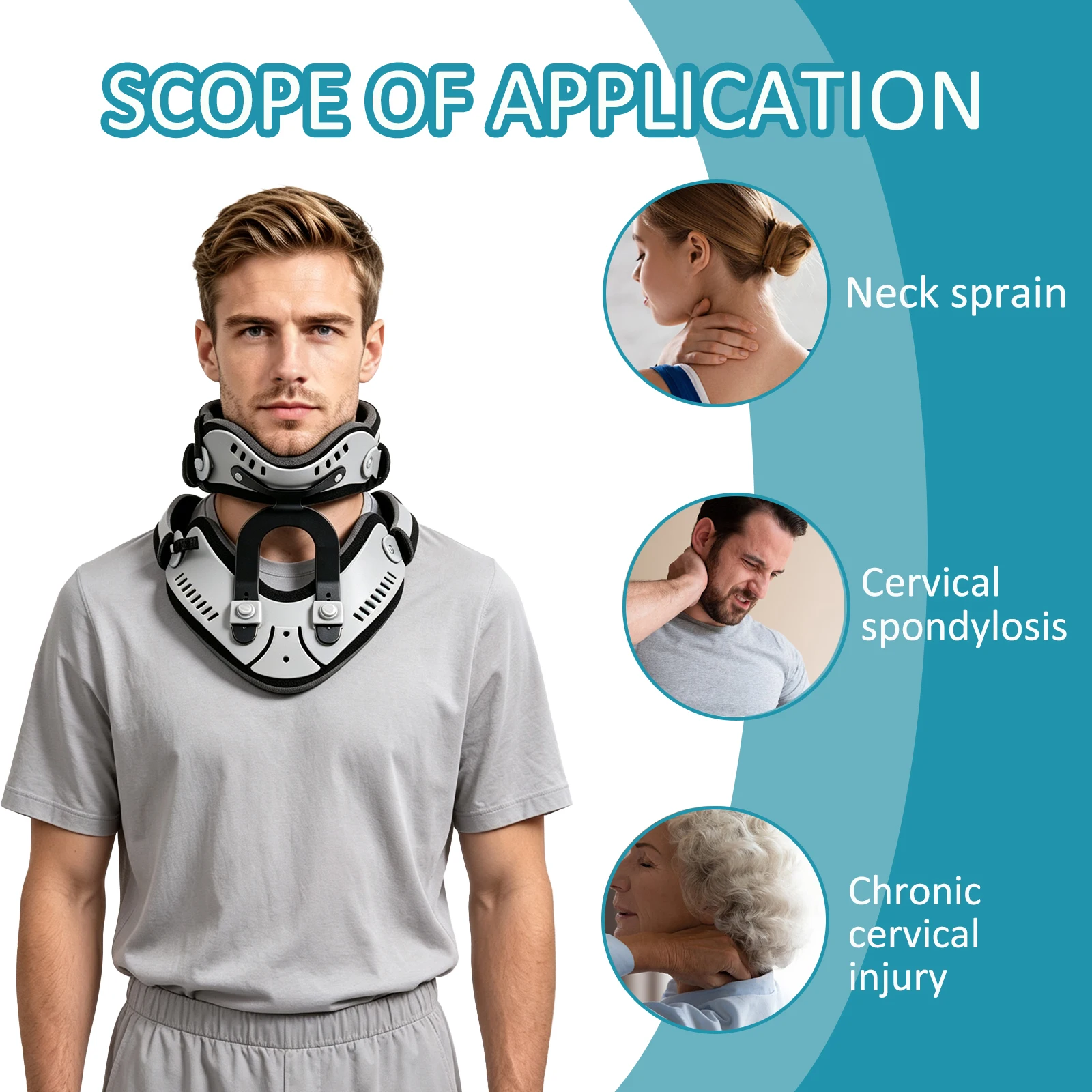 Cervical Traction Device,Neck Brace Support Stretcher for Pain Relief,Adjustable Lightweight Spine Decompression